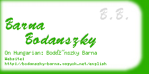 barna bodanszky business card